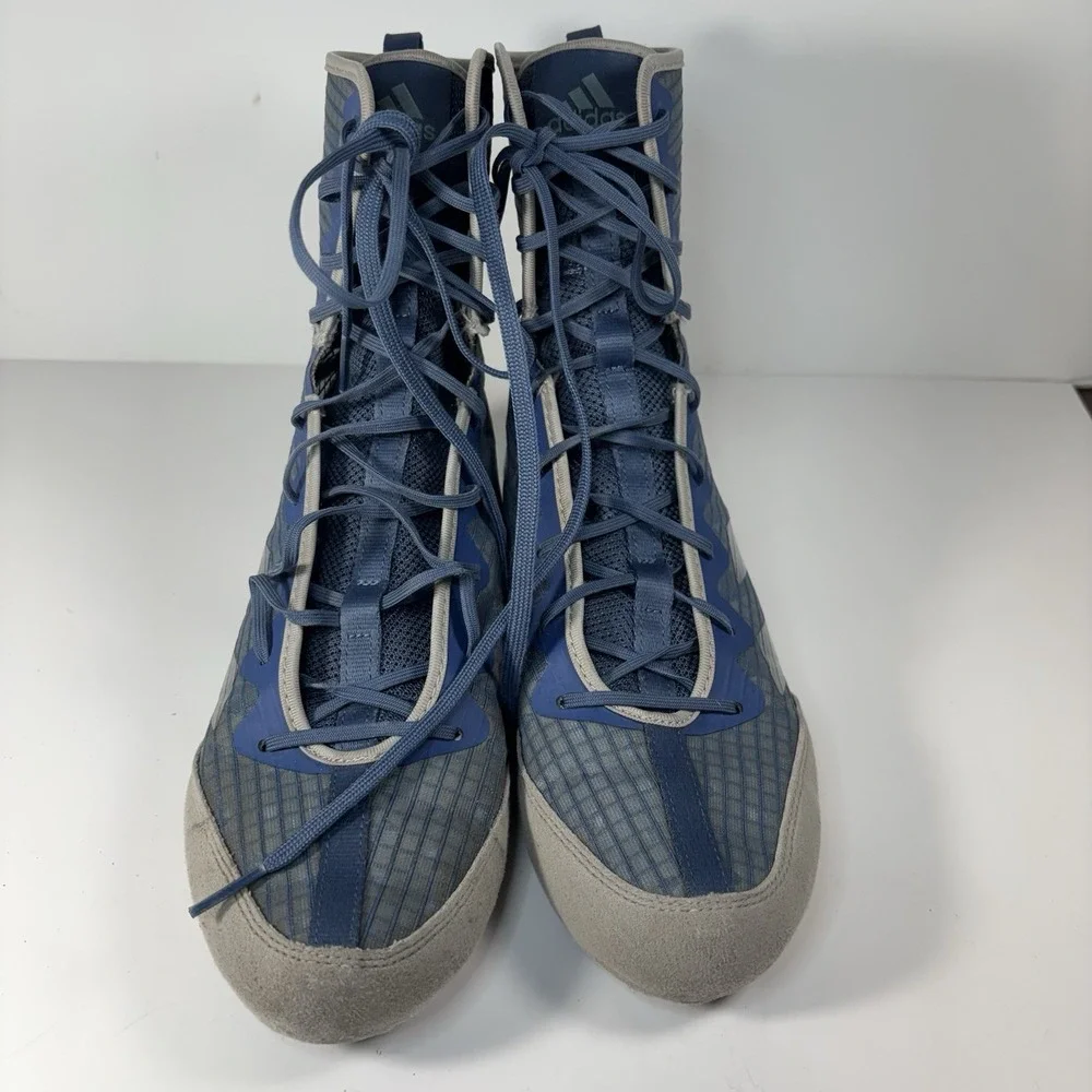adidas Box Hog 4 Mens 6 Shoes Blue Grey Metallic Boxing Training Boots Sneaker
